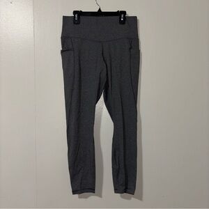 Gray High-Waisted Ankle Leggings